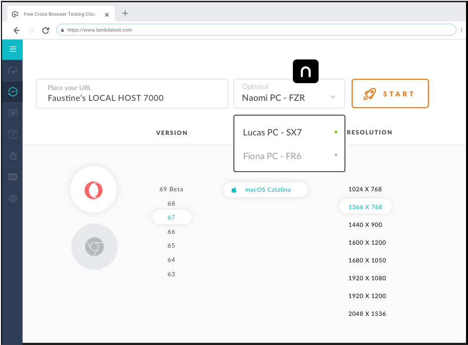 Test Locally Hosted Web Pages on Opera Online