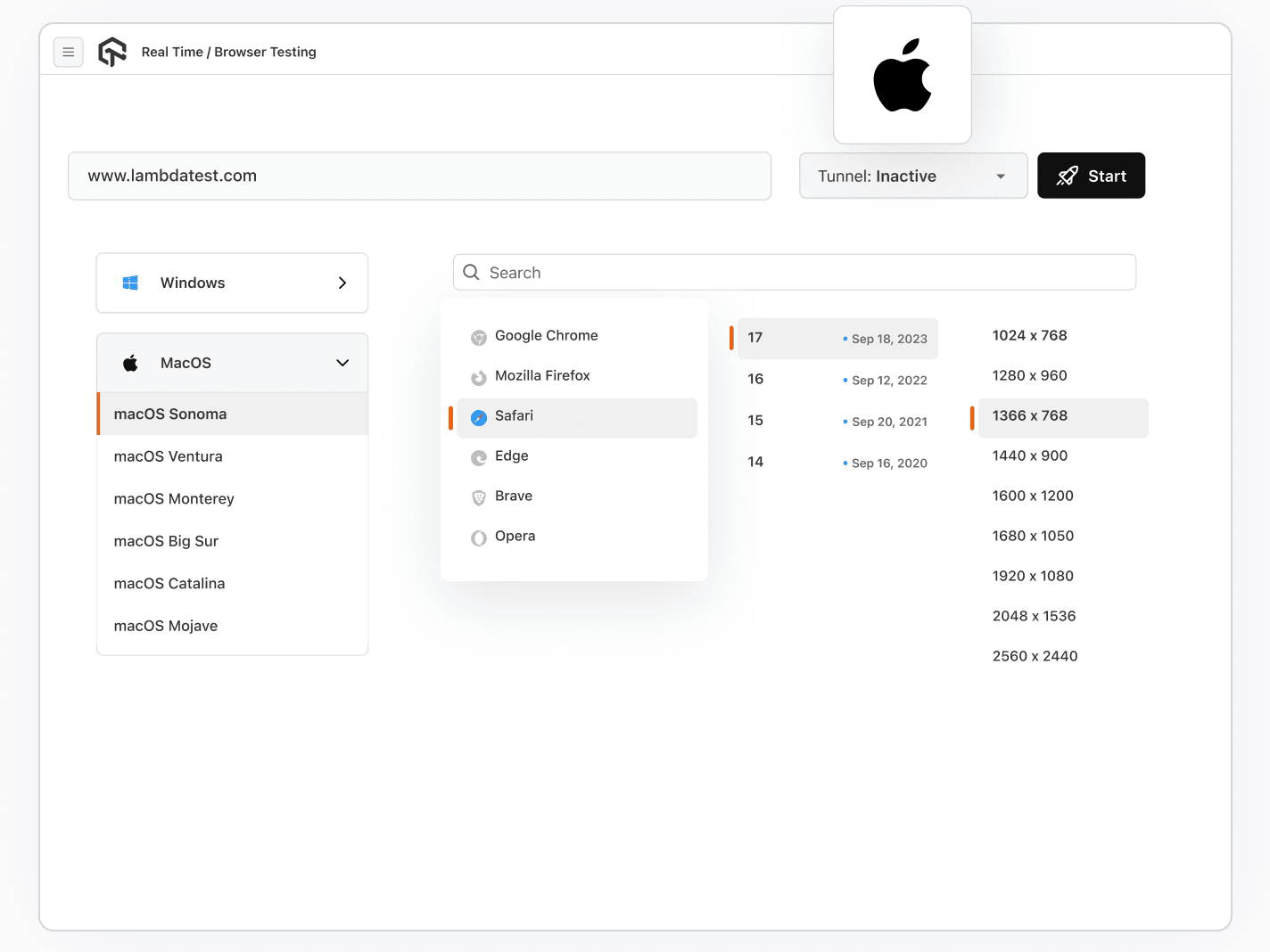 Cross Browser Testing on virtual macOS