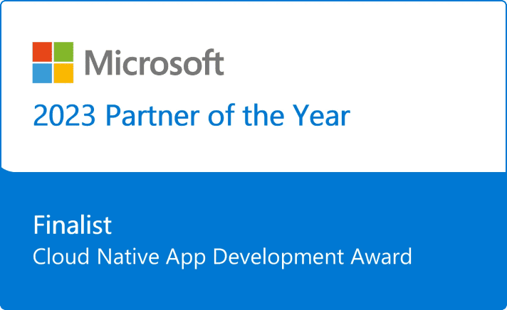 Recognized as a finalist of 2023 Microsoft Cloud Native App Development Partner of the Year