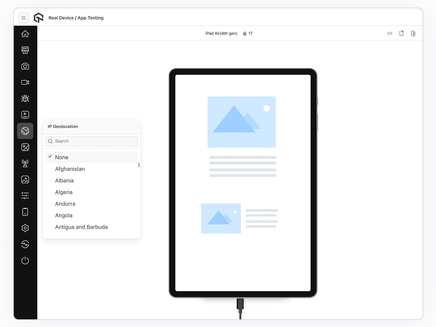 Geolocation Testing On iPad Air