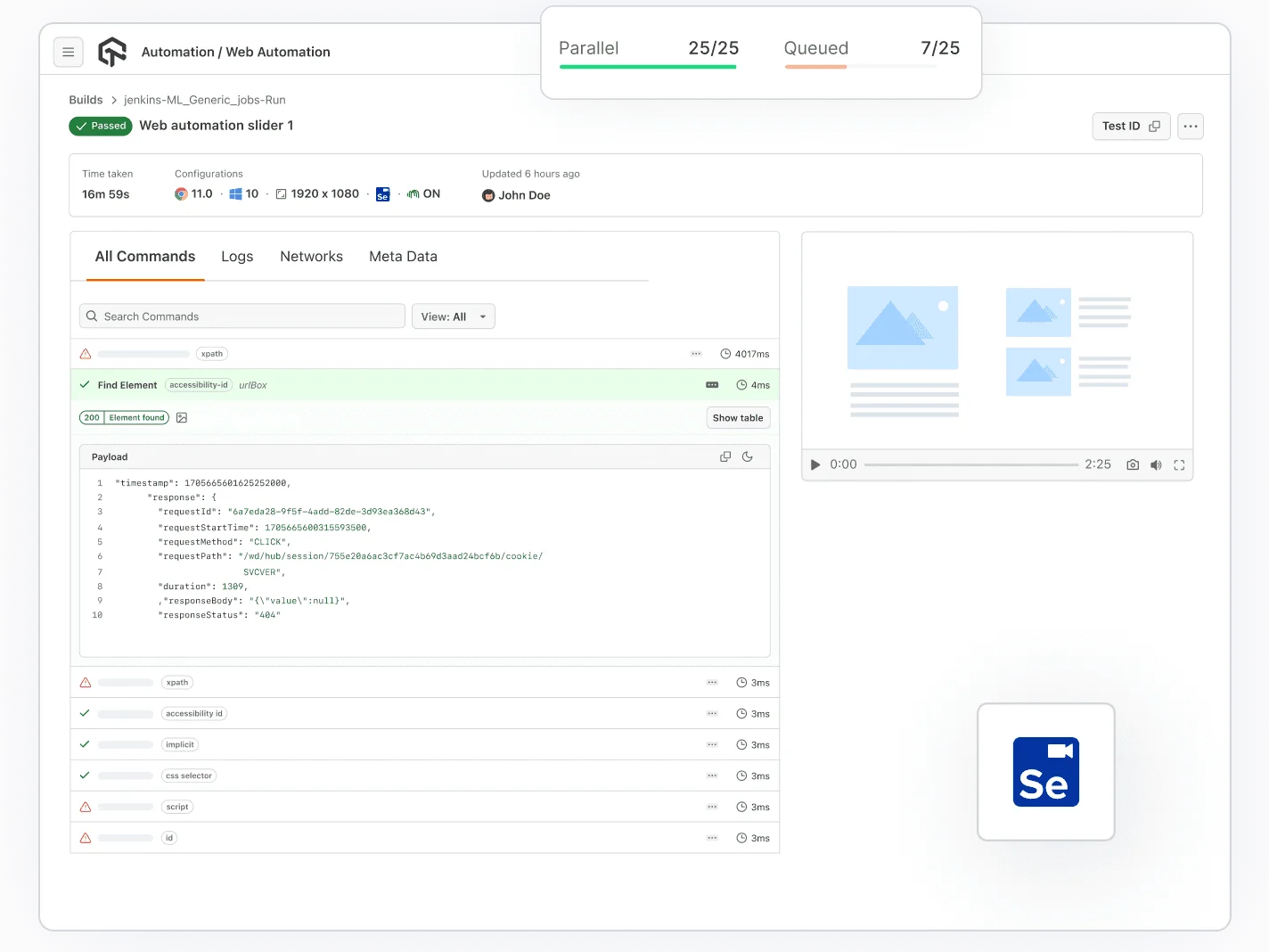 Hawkeye Insights of Selenium IDE Tests