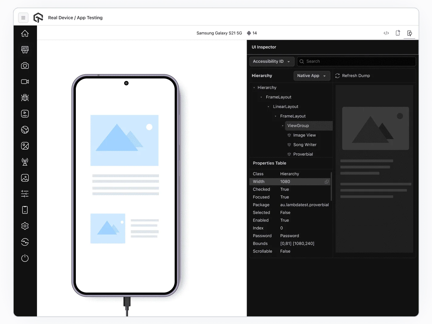 Intelligent UI Inspector for Mobile Test Lab