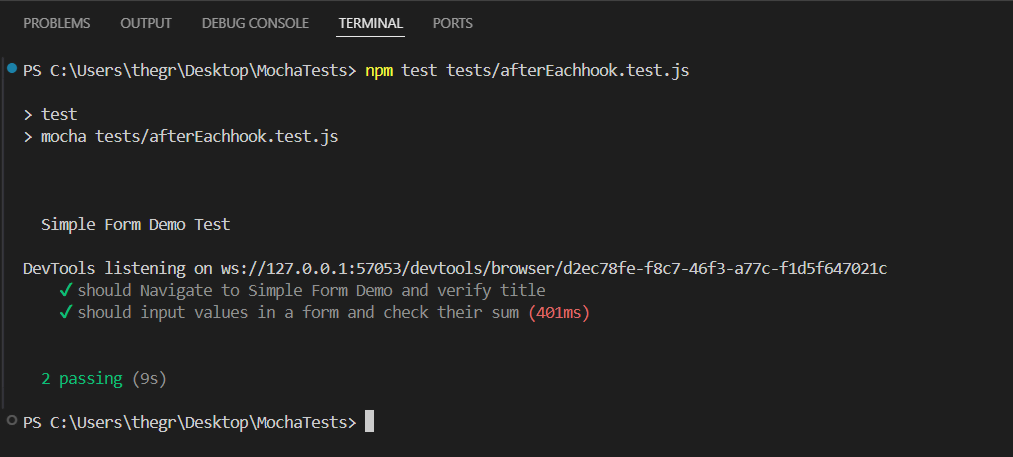  clear cookies after each test, you can use an afterEach() hoo