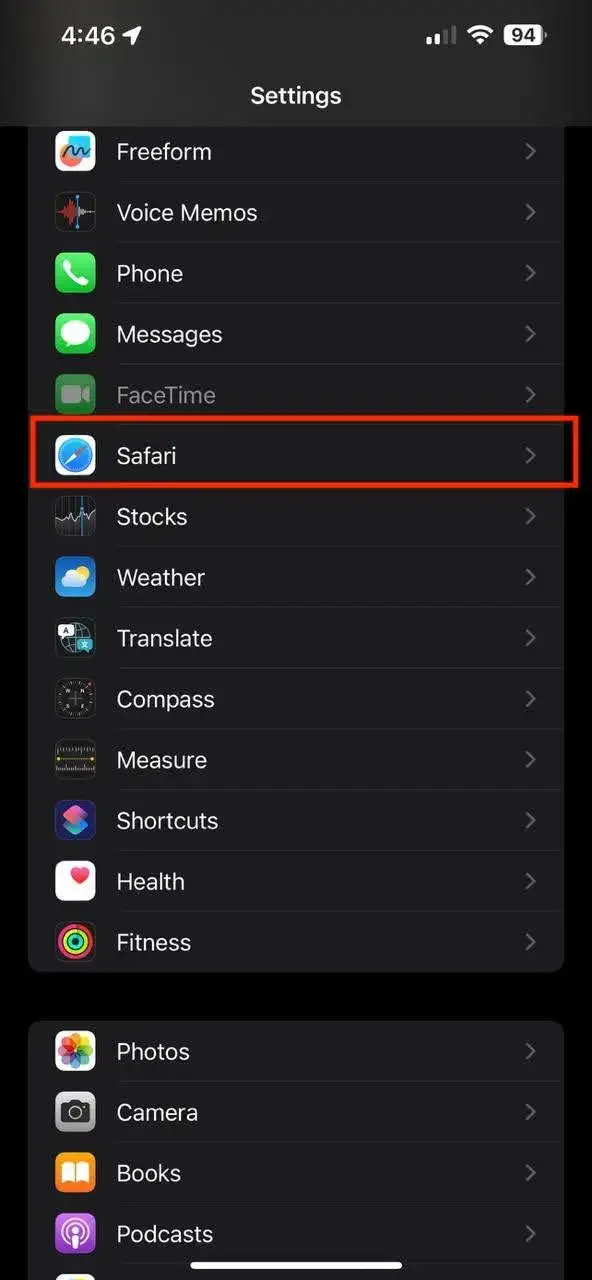 scroll-down-to-the-safari-app