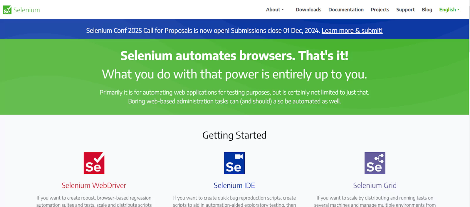 Selenium is an open-source suite