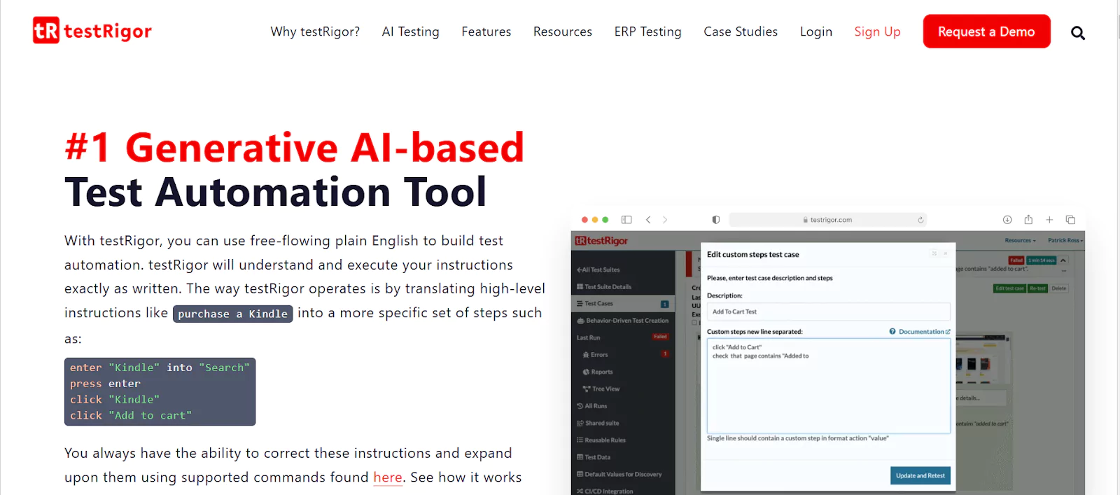 testRigor is a no-code test automation platform