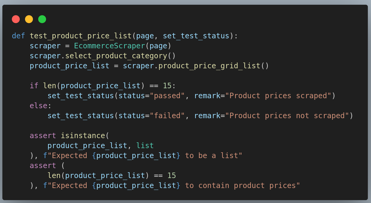  verify if the product_price_list length equals 15