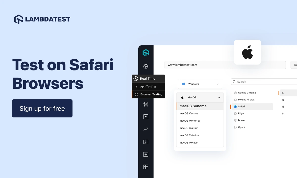 safari browser online for testing