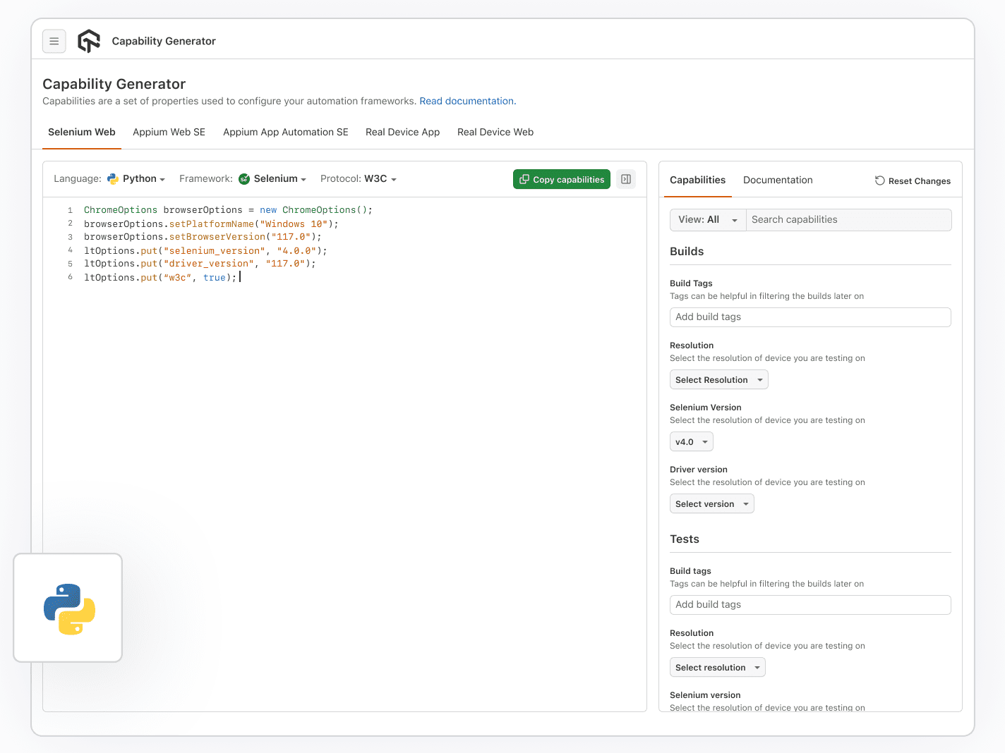 Selenium Python Testing