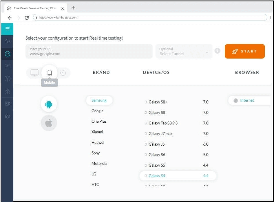 Automated testing on Samsung Galaxy J7 Max