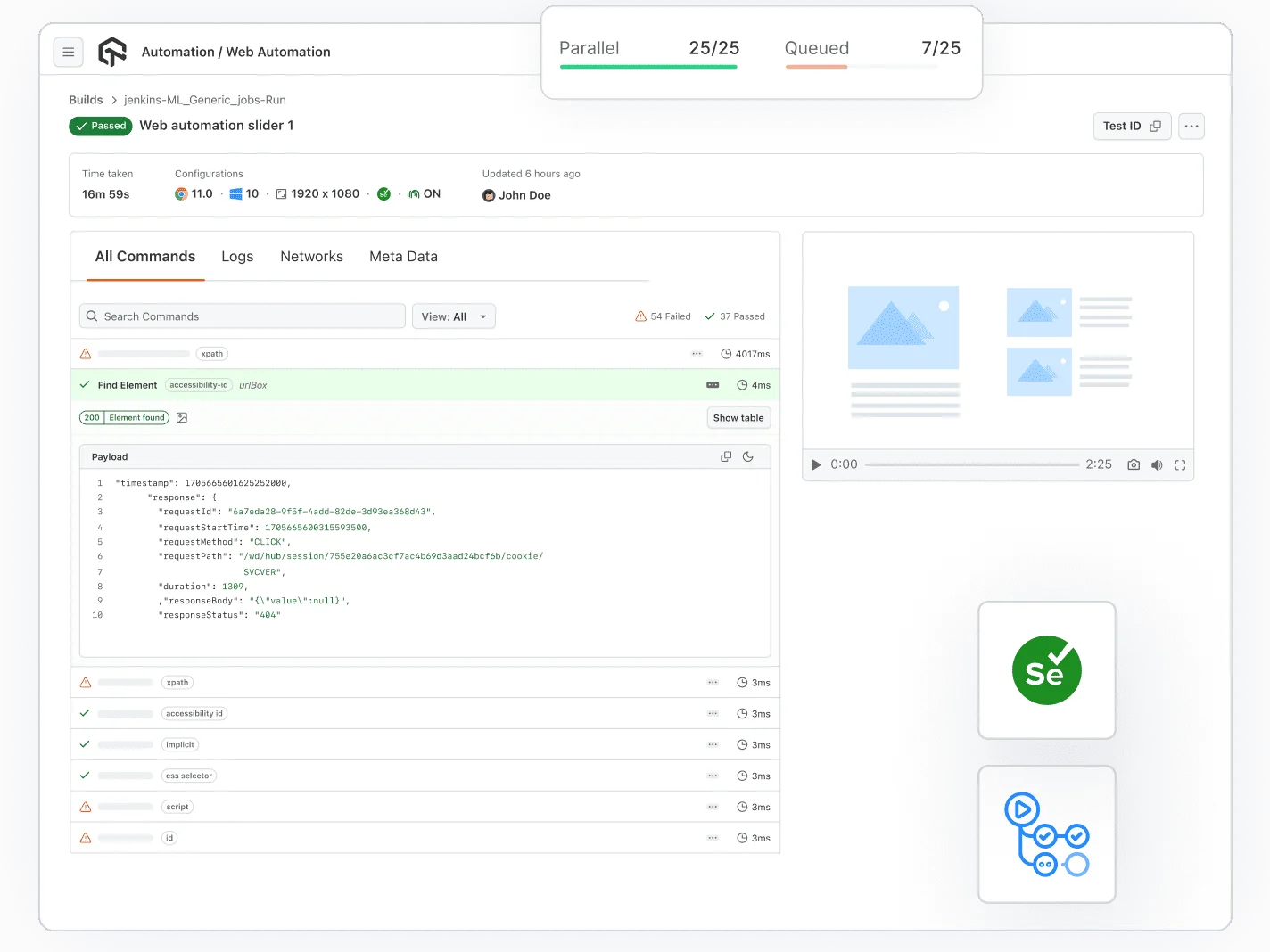 View Selenium Testing Results In GitHub Actions