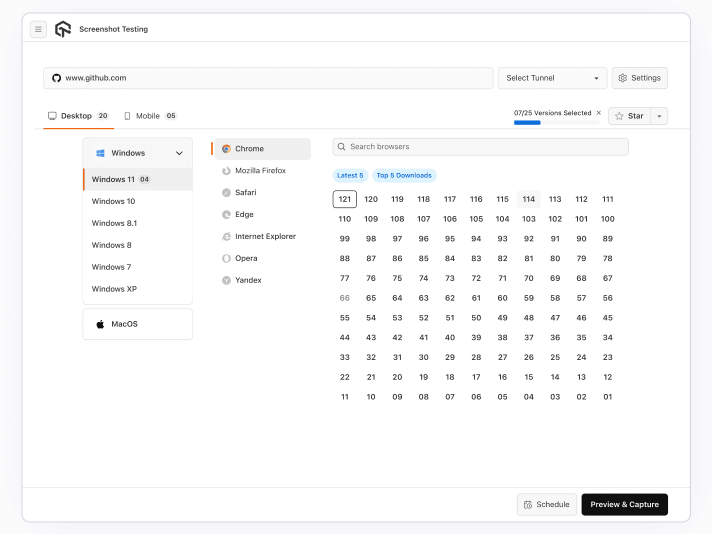 Web Testing with Scheduled Screenshots