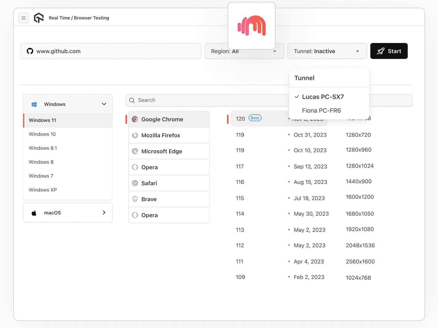 Window Testing on Locally Hosted Website