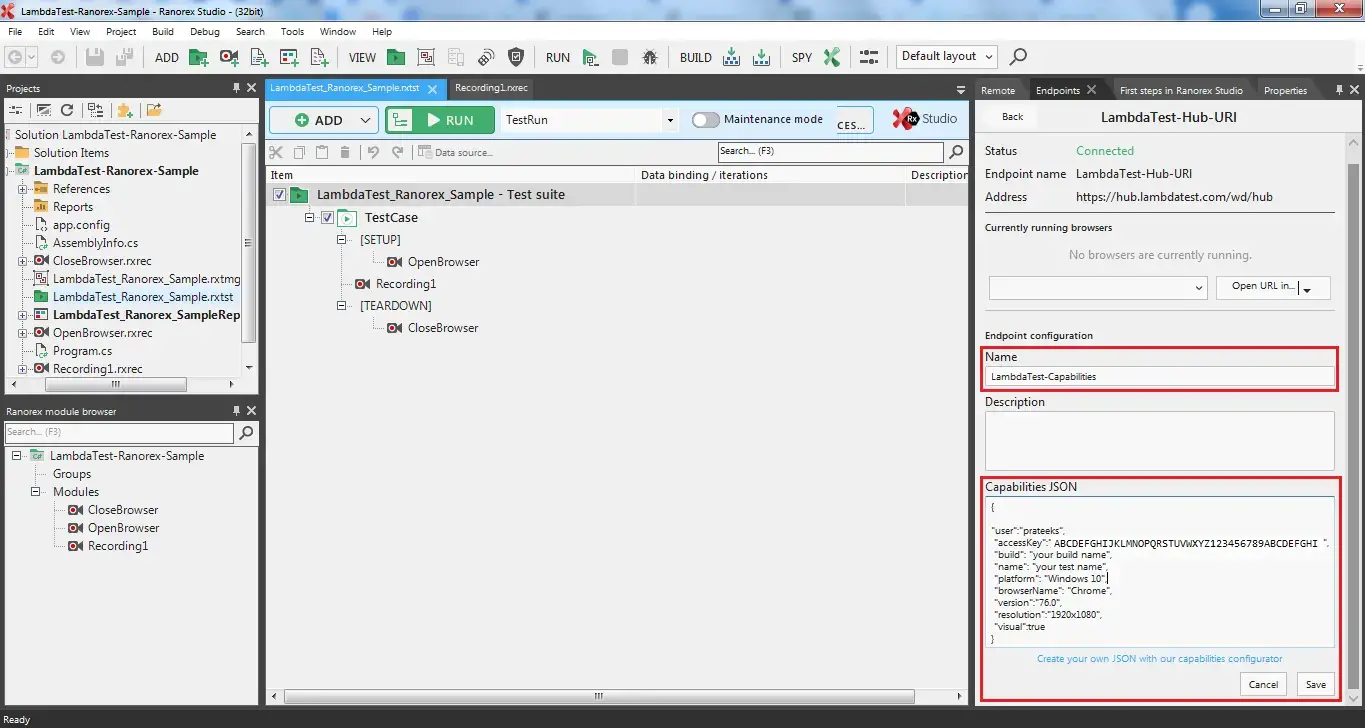 Capabilities JSON