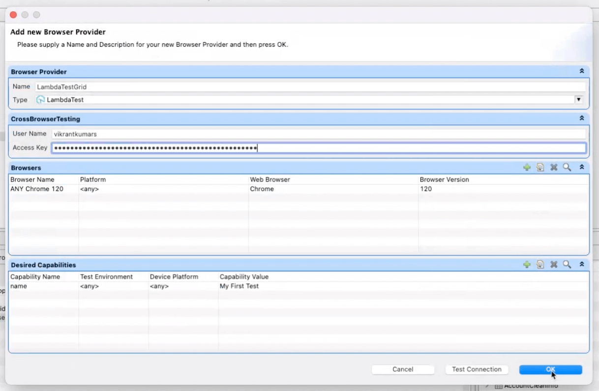 provide access to LambdaTest account