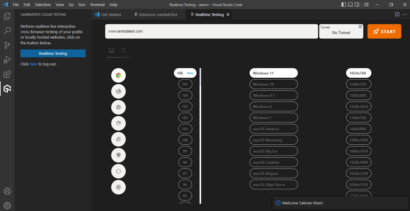 LambdaTest User Profile