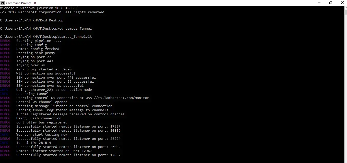 Advanced LambdaTest Tunnel