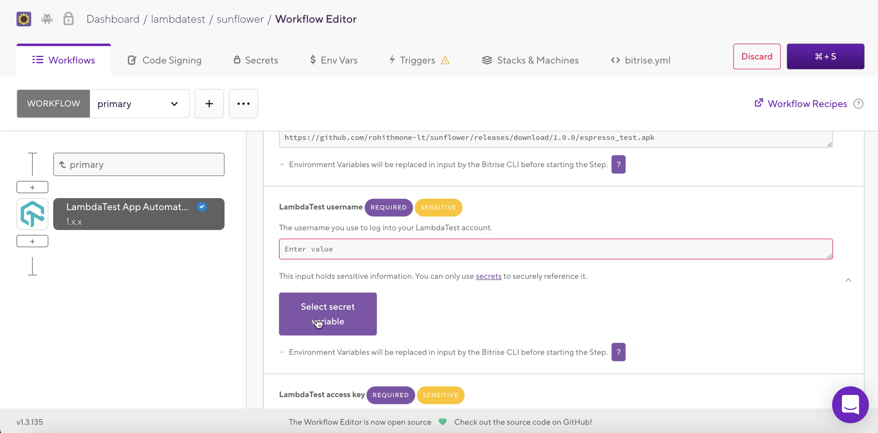 Bitrise Integration CI/CD Dashboard