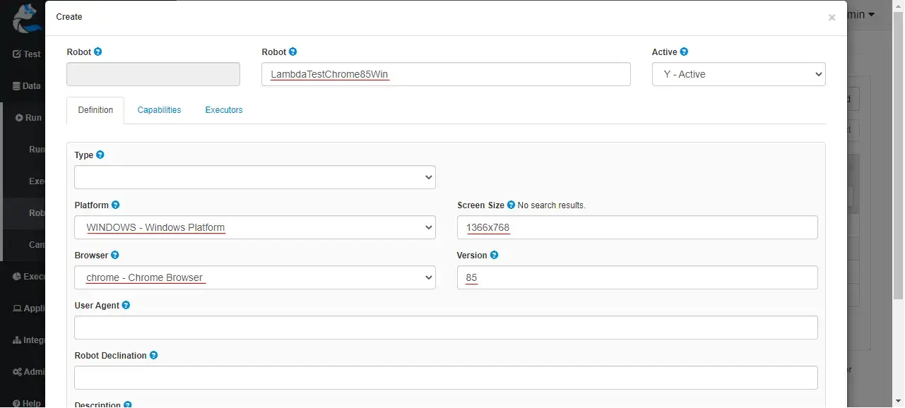 New Robot Configurstion in Cerberus App