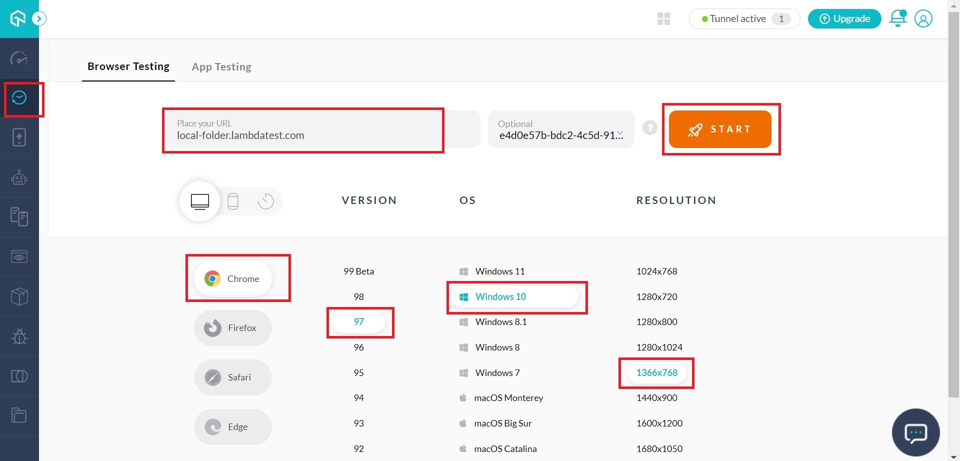 localhost realtime testing