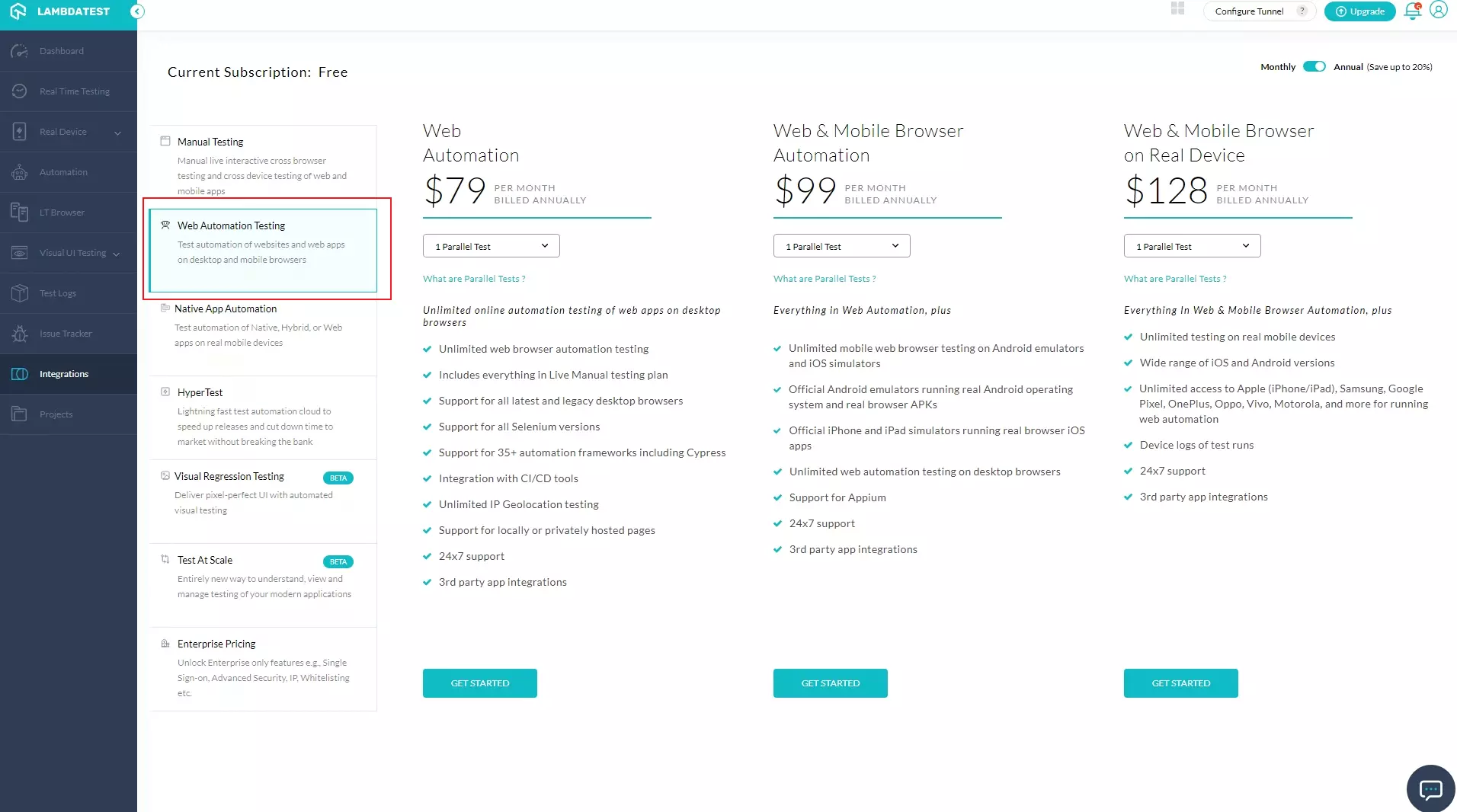 Pricing Page