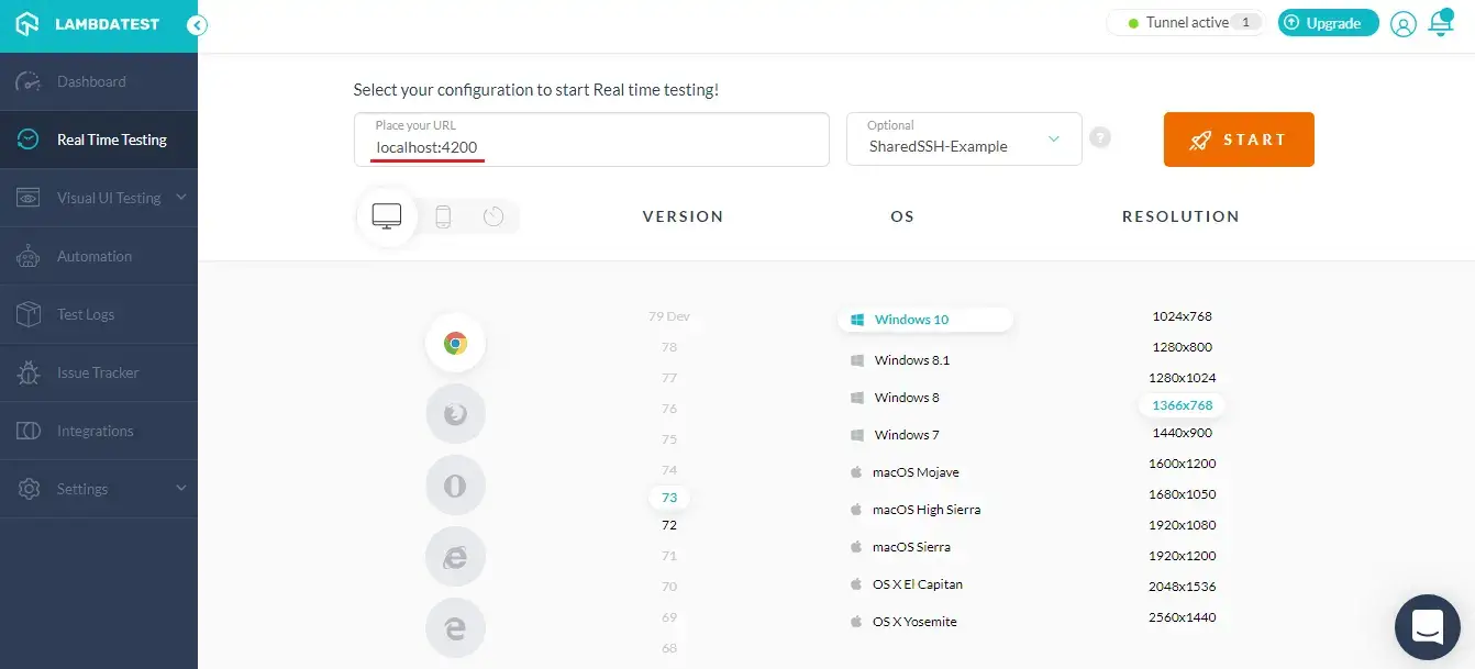 Sharing LambdaTest Tunnel