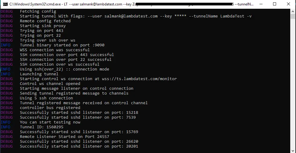 troubleshoot lambdatest tunnel